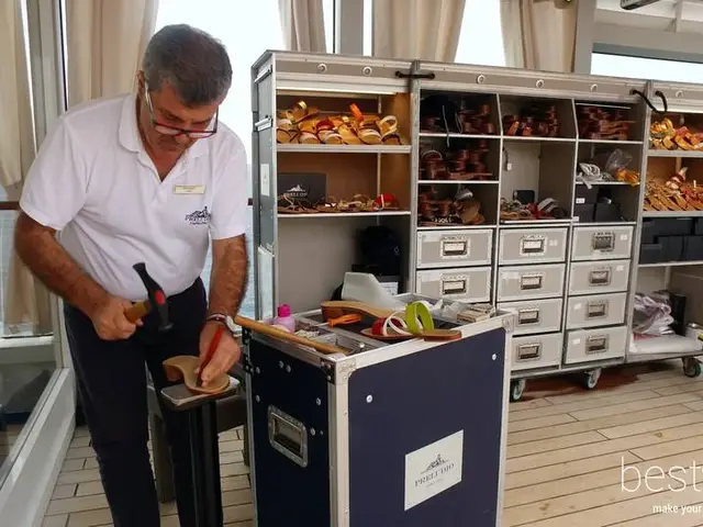There's a Cobbler Hand-Making Italian Sandals on this Ship