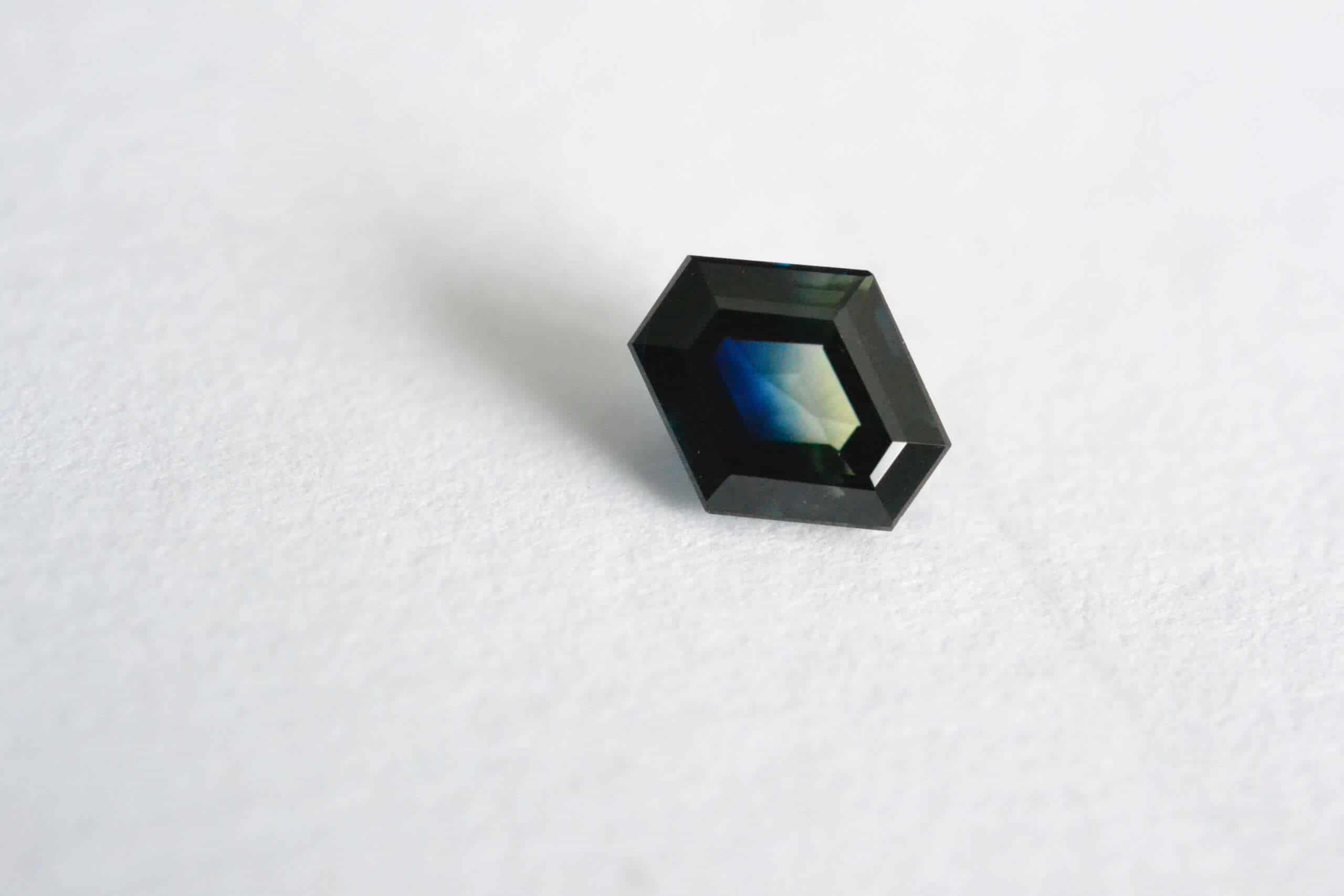 A darker toned parti sapphire, Courtesy Navneet Gems and Minerals