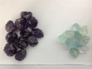 Amethyst and Aquamarine rough