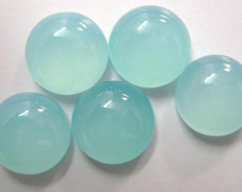 aqua chalcedony cabochons