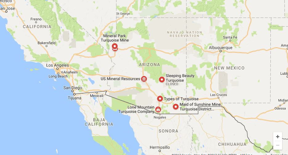 Arizona Sleeping Beauty Turquoise mines