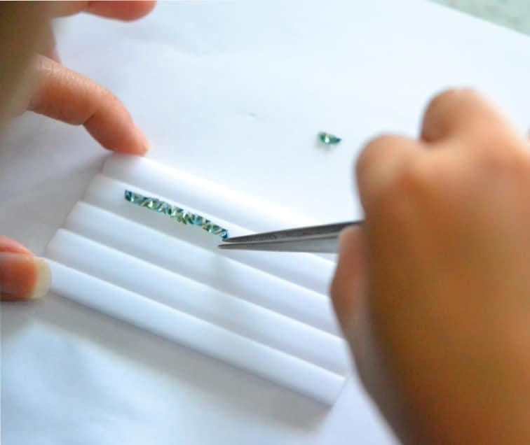 Parti & Teal sapphire baguettes