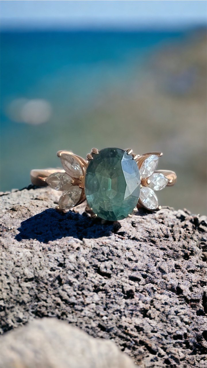 Teal Sapphire Engagement Ring, Jewellery, Wholesale Gemstones, Engagement Rings