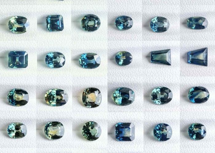 Fancy and conventional cut teal sapphires