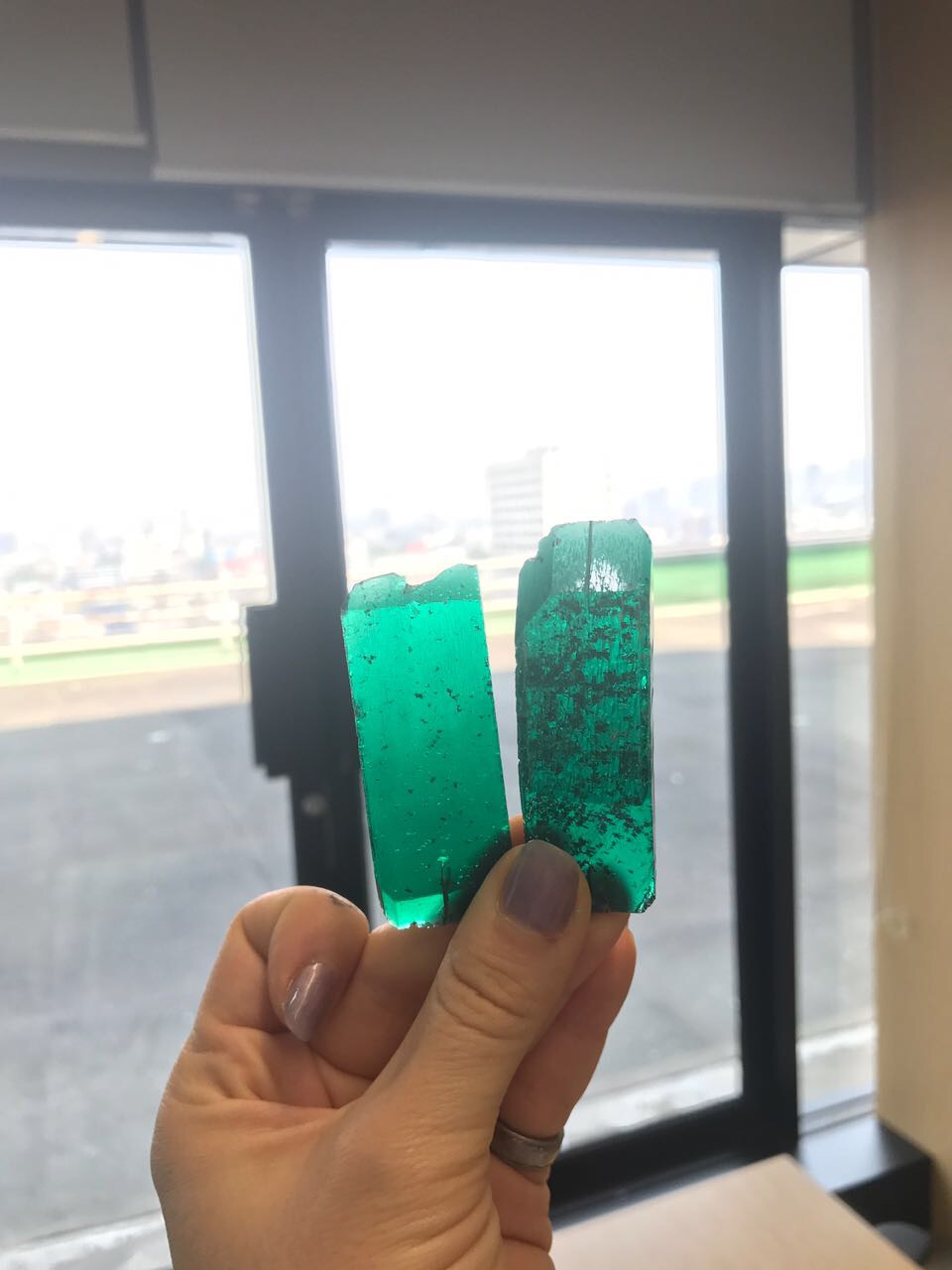 created emerald rough