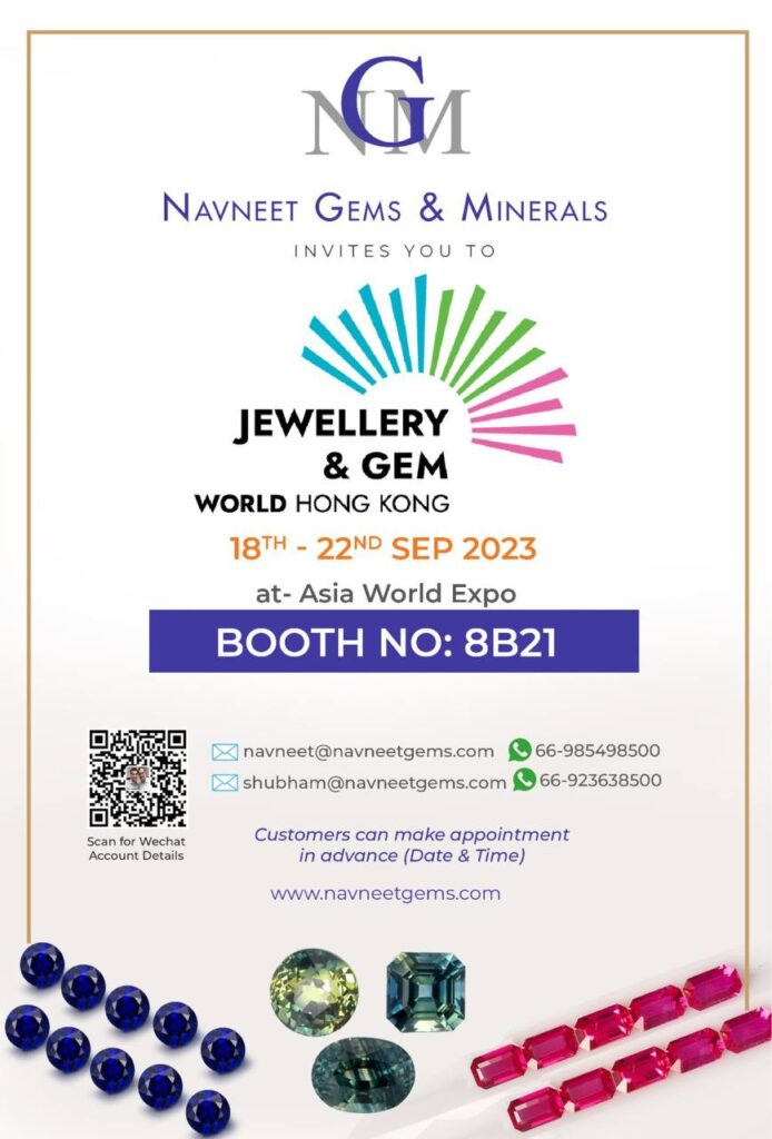 Jewellery & Gem Show 2023 Hong Kong ,Navneet Gmes & Minerals Gem Show, Gemstone Show, Wholesale Gemstones