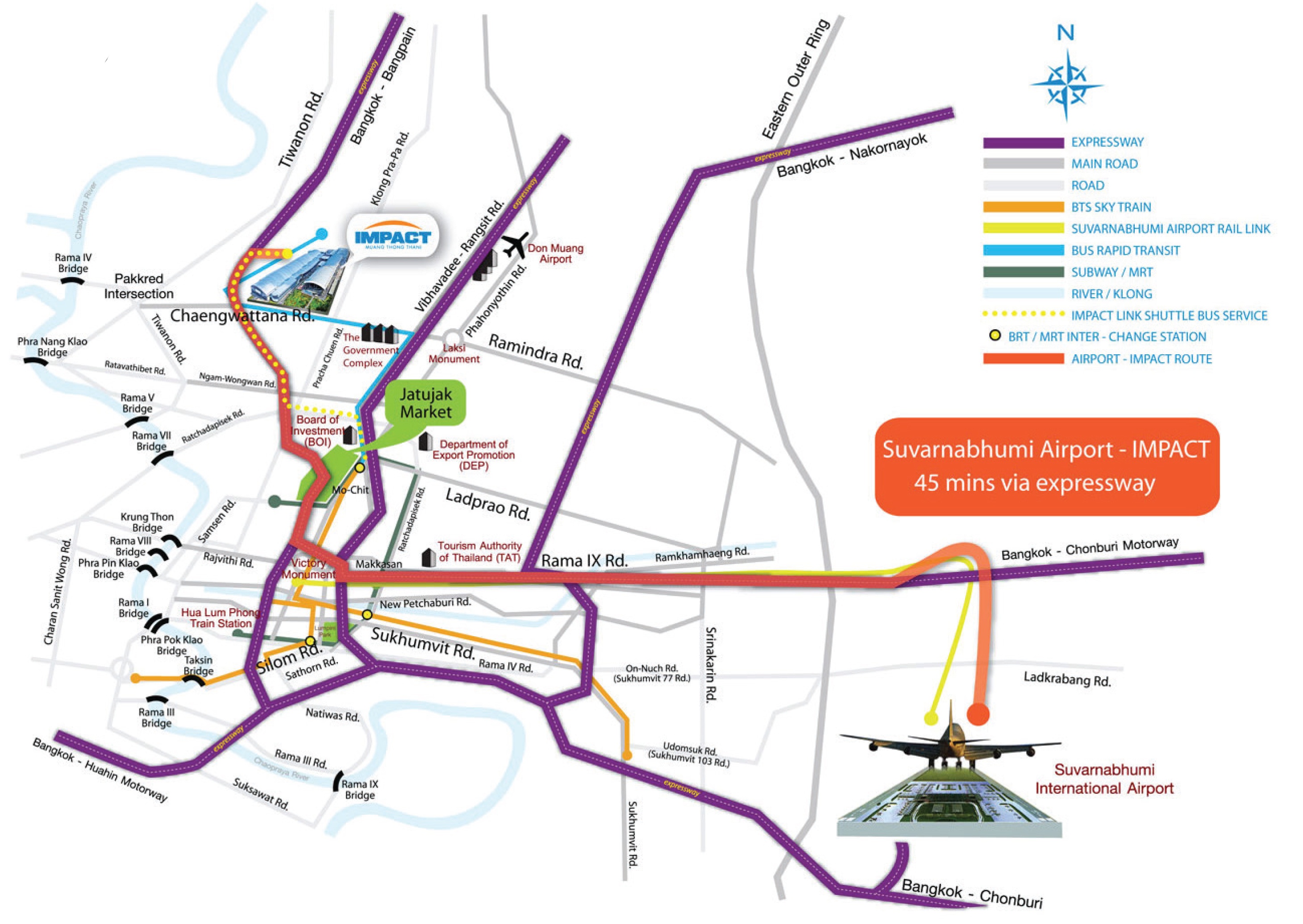 map to Impact Bangkok Gem Show