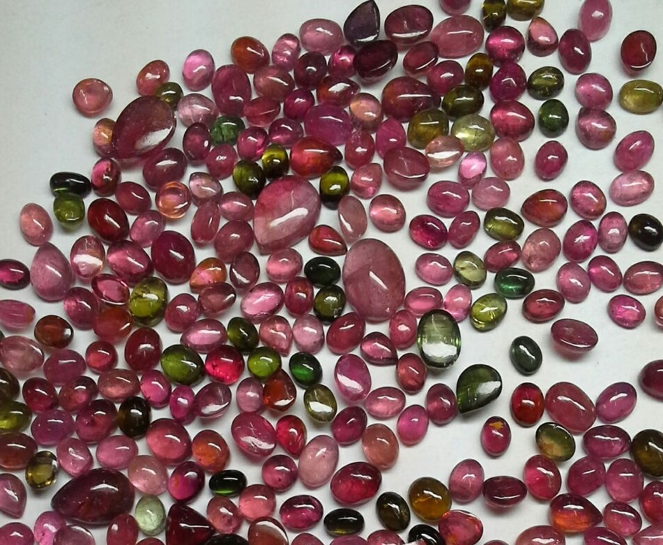 Mix tourmaline cabochon