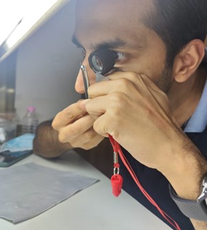 Our technicians sort out the diamond-roughs by examining them carefully with magnifying equipment