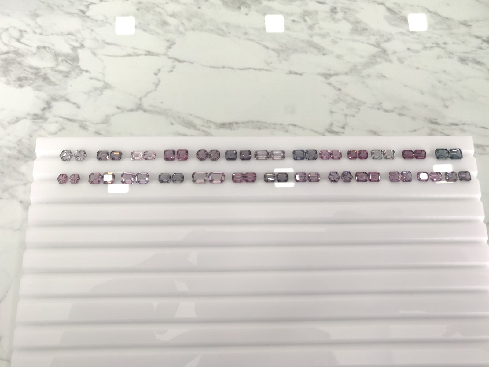 Pastel color range of spinels