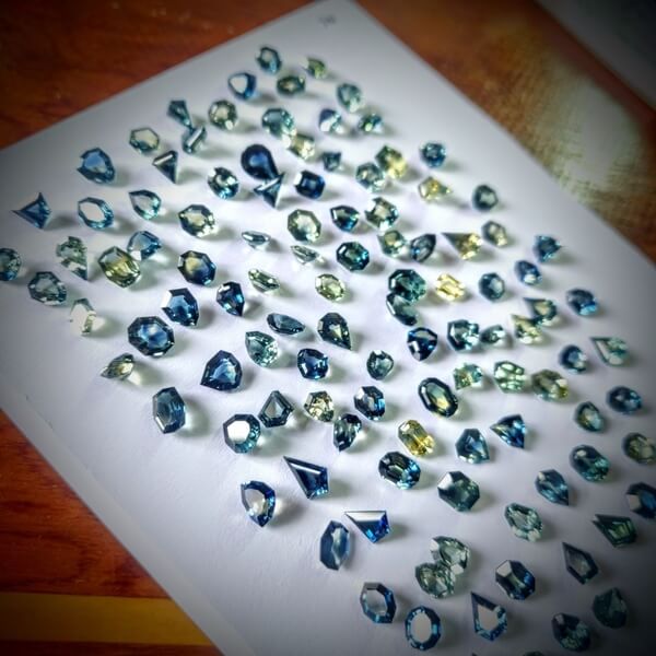 Range of colours of sustainably mined Australian Sapphires.