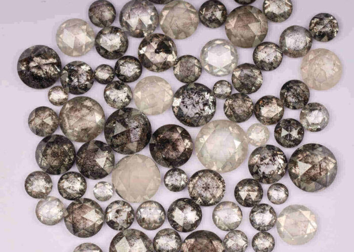 Rose Cut Salt and Pepper Diamonds