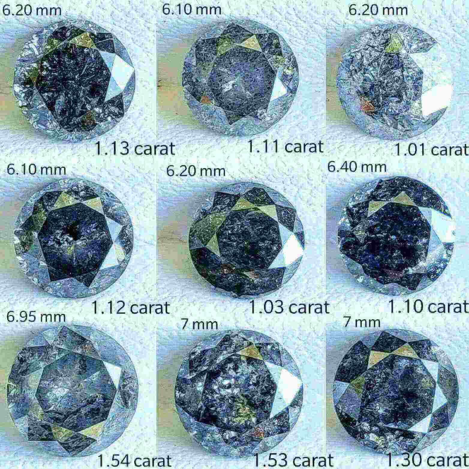 Round Cut Salt and Pepper Diamond