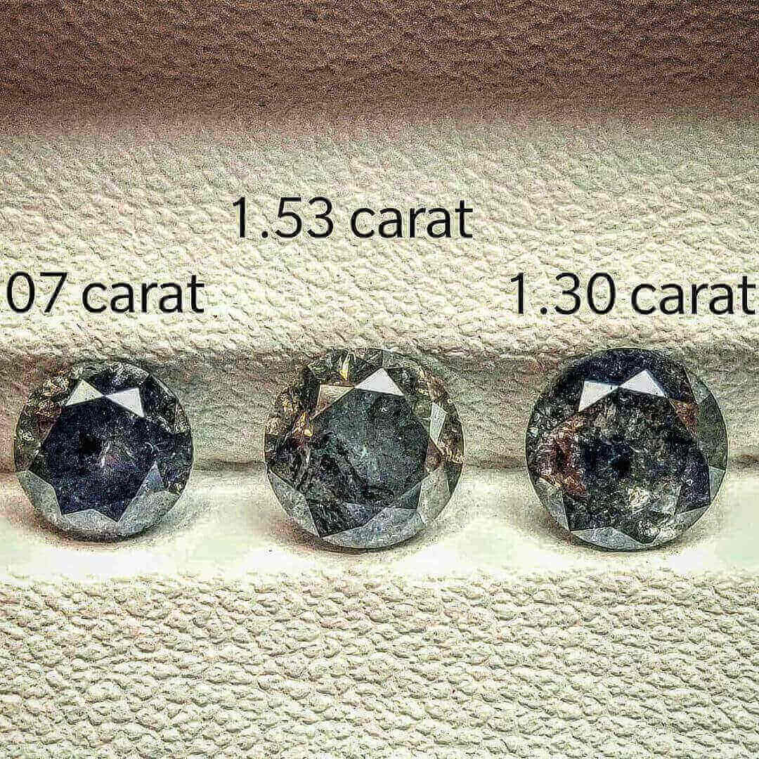 Salt and Pepper Round Cut Diamond