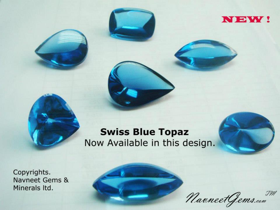 Swiss Blue Topaz cabochons