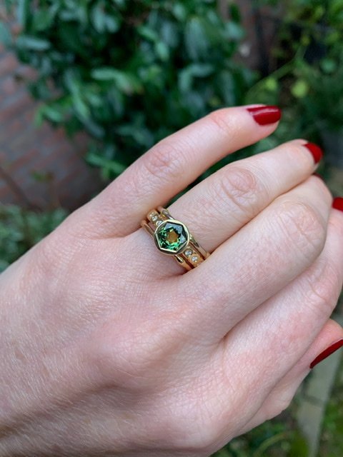 Teal Sapphire Ring