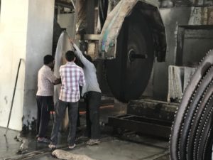Stone Factory workers in action