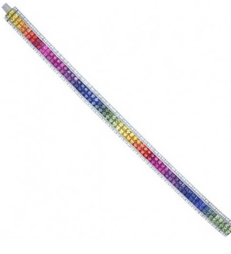 Invisible Setting Bracelet Multi sapphire