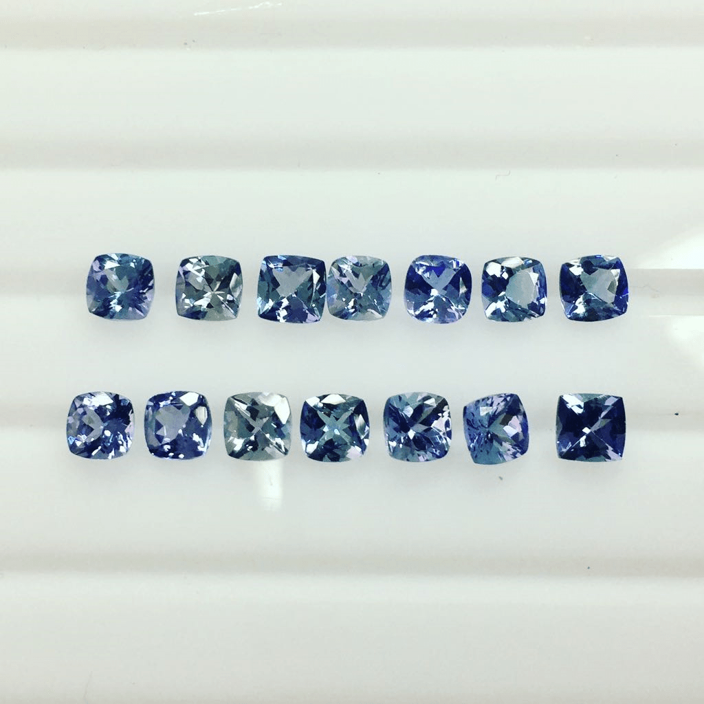 100 % Natural Unheated Tanzanite Cushions Navneet Gems