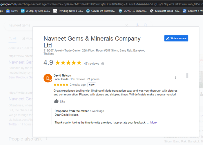 Navneet Gems & Minerals Customers Reviews