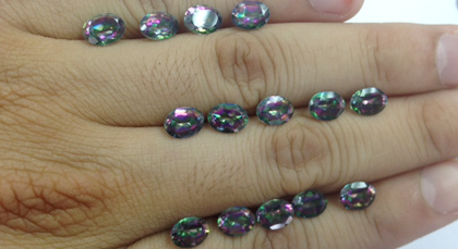 Oval mystic topaz